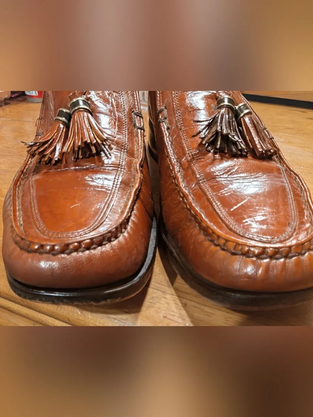 Florsheim Men's Imperial Quality Tan Leather Tassel Loafers Size 10.5 C